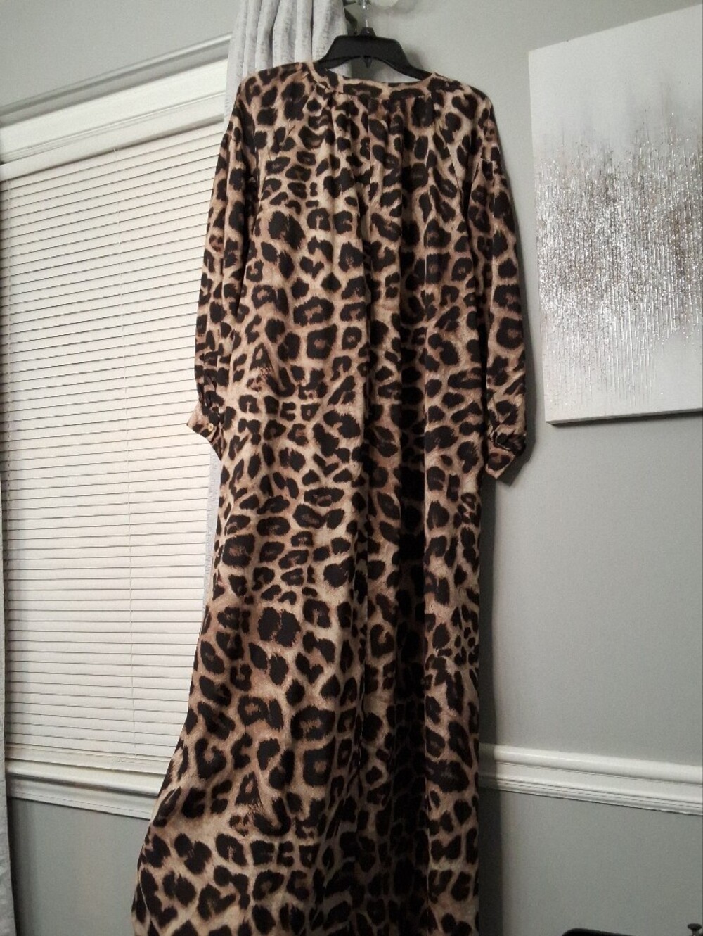 Zanzea Leopard Print Button-Front Dress - Black Tan - Picture 3 of 3